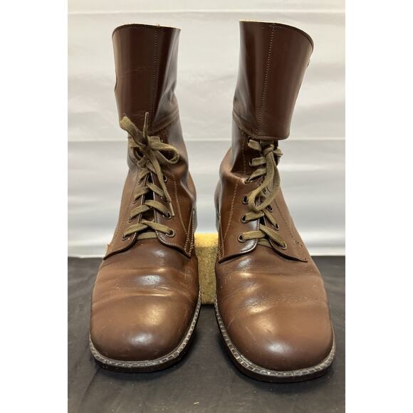 Kanon Brown Leather Military Boots 2-Buckle Sz 40 Mens 7.5 Womens 9 VTG 1960s main image 5